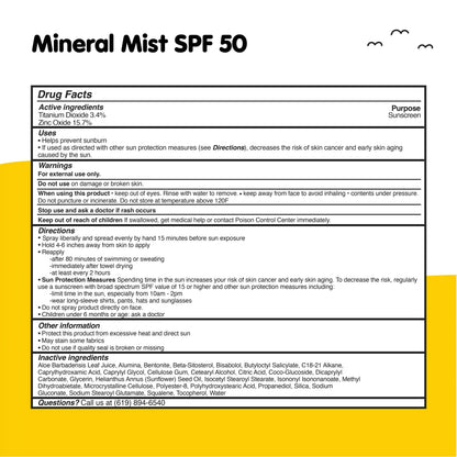 Mineral Mist SPF 50 Sunscreen